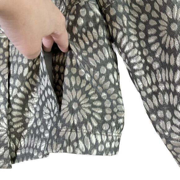 ETCETERA Metallic Floral Jacquard Blazer Jacket in Silver & Grey, Size‎ 8 - Picture 7 of 12